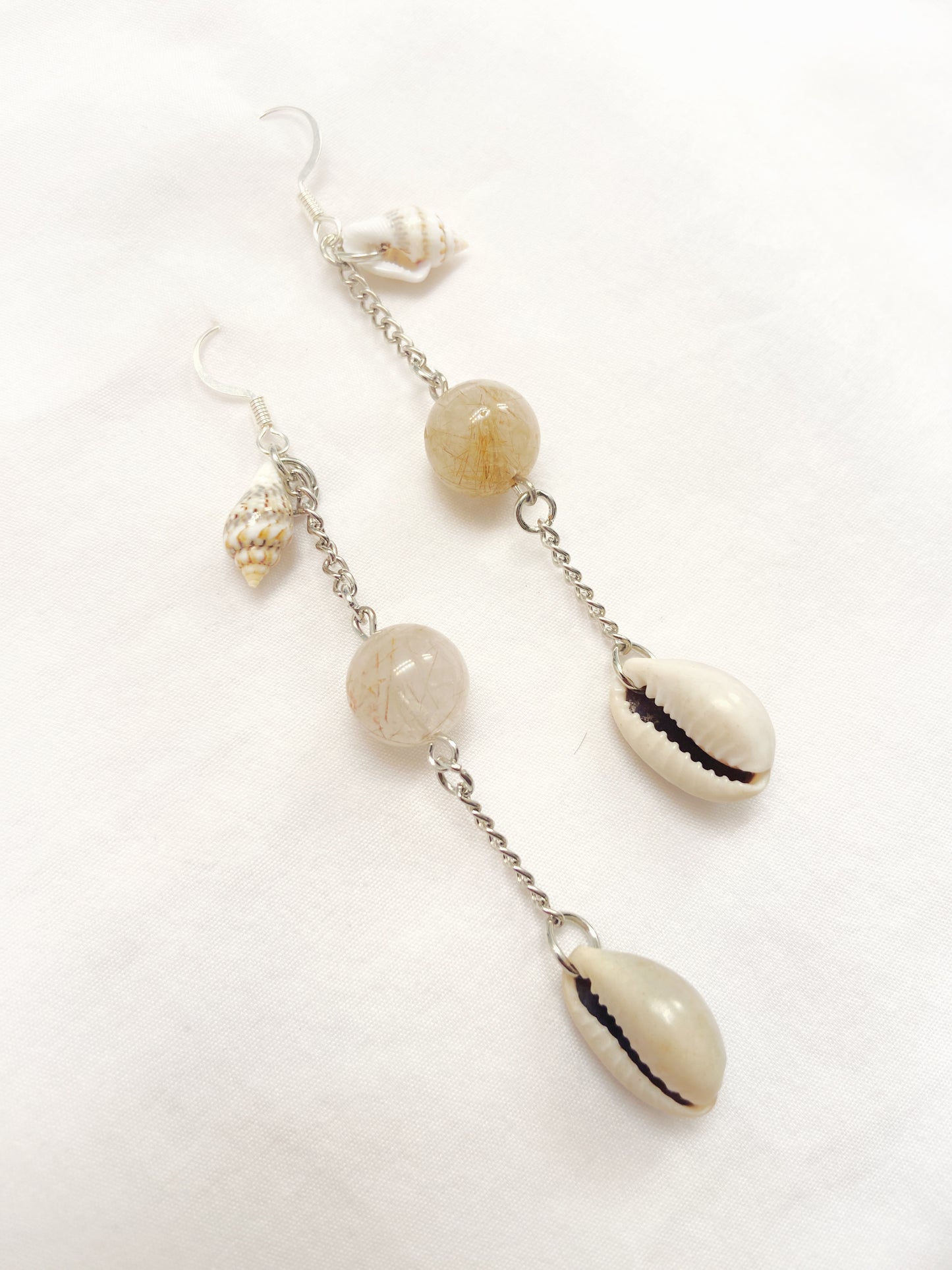 Quartz and Shell Danglers