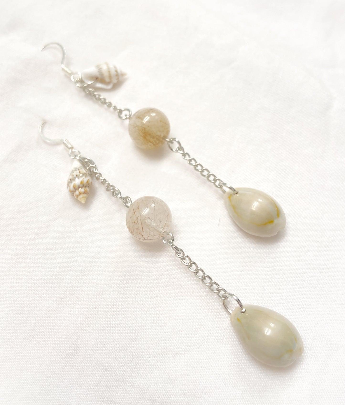 Quartz and Shell Danglers