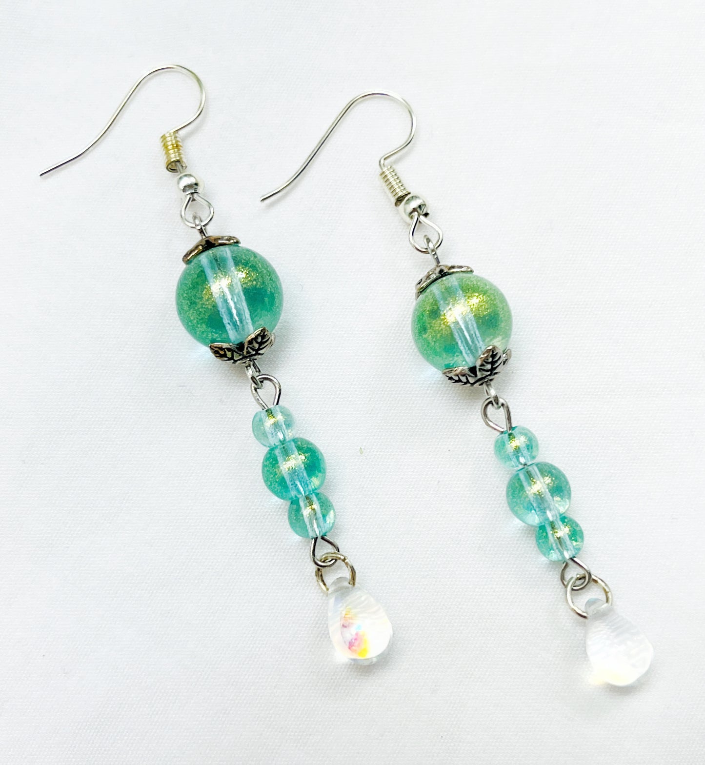 Sparkly Green Teardrops